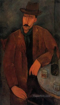 ワイングラスを持つ男性 アメデオ・モディリアーニ Oil Paintings